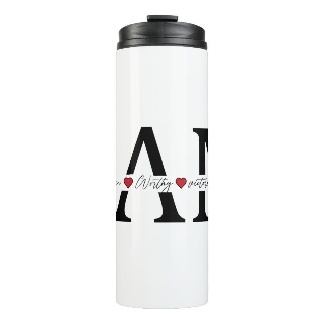 Termo Soy Amado, Elegido, Valiente, Victorioso, Suficien (Anverso)