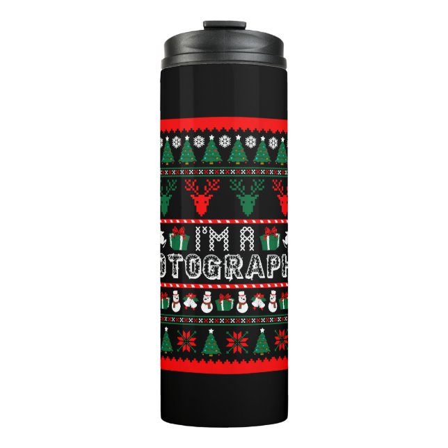 Termo Soy Navidades fotógrafos suéteres feos (Anverso)