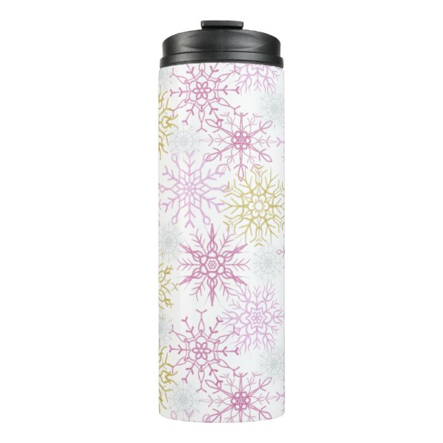 Termo Sparkling Pink Snowflakes (Anverso)