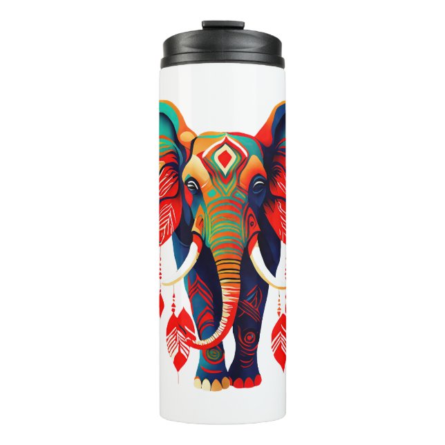 Termo Spiritual Elephant with Red Feathers (Anverso)