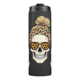 Termo Spookon Skeleton Skull Leopard Halloween Mom