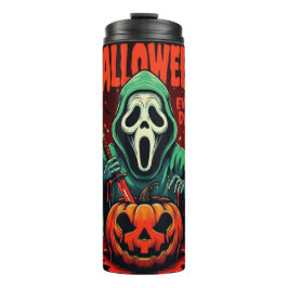 Termo Spooky Halloween Ghost Pumpkin Thermal Mug Tumbler