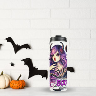 Termo Spooky Scorpio Zodiac Halloween Regalo de cumpleañ