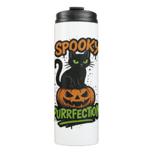 Termo Spooky Squad Retro Halloween Design (Texto negro)