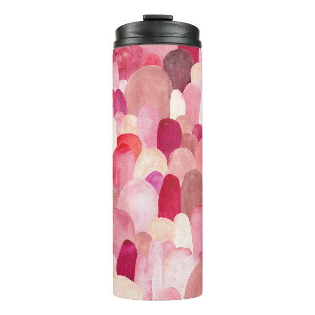Termo Spot Medley: Sueño Textil Rosa-Rojo. (Anverso)