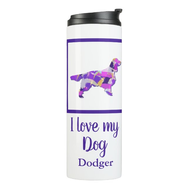 Termo Springer Spaniel Dog Silhouette Cute Purple PY&B (Rotado hacia la izquierda)