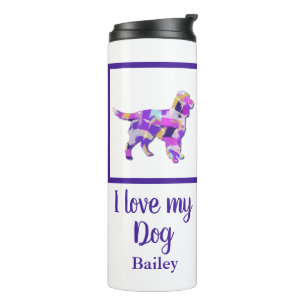 Termo Sprocker Spaniel Dog Silhouette Cute Purple PY&B