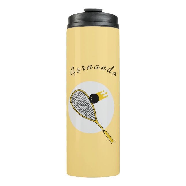 Termo Squash Player Coach Racketball Nombre personalizad (Anverso)