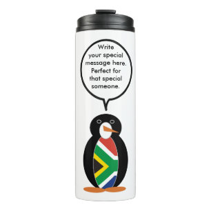 Termo Sra. Pingüino Personalizable Texto Sudafricano