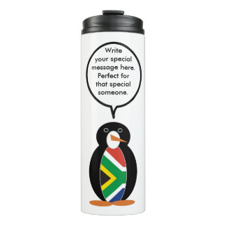 Termo Sra. Pingüino Personalizable Texto Sudafricano