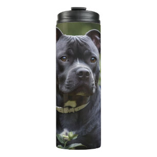 Termo Staffordshire Bull Terrier In Blue Rosa Garden,