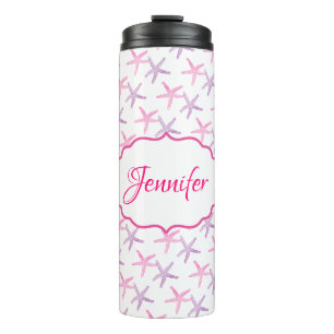 Termo Starfish rosa y púrpura personalizado