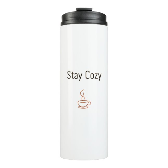 Termo Stay Cozy Thermal Tumbler | Minimal Cozy Coffee De (Anverso)