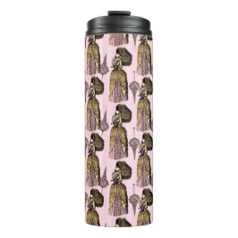 Termo Steampunk rosa y dorado