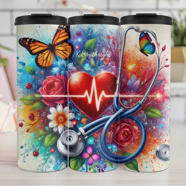 Termo Stethoscope Heart Butterfly Colorful Nurse (Subido por el creador)