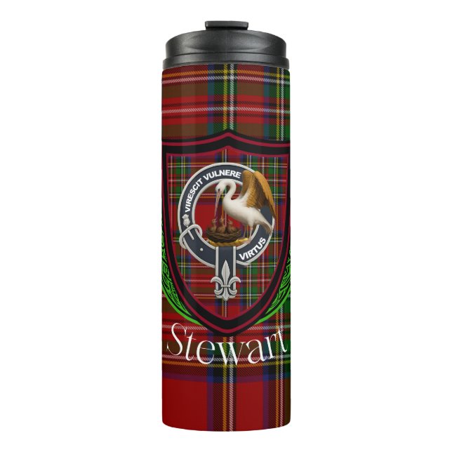 Termo Stewart Scottish Clan Tartan & Crest (Anverso)