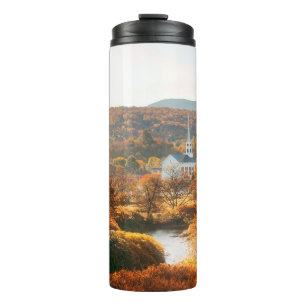 Termo Stowe morning in Autumn with colorful foliage and