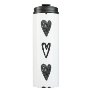 Termo Stylish graphic seamless pattern with hearts. Blac