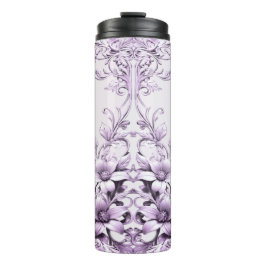 Termo Stylish Purple Flowers Thermal Tumbler