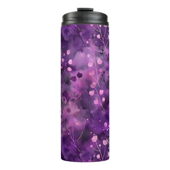 Termo Stylish purple pink abstract floral pattern (Anverso)