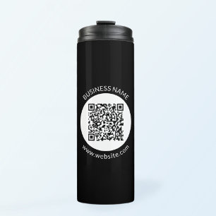 Termo Su código QR cargado Texto y colores editables
