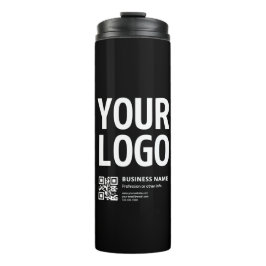 Termo Su logotipo con código QR editable y texto