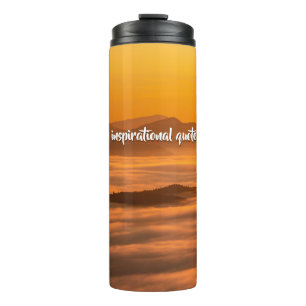 Termo Su personalizado de texto amanecer por encima del 