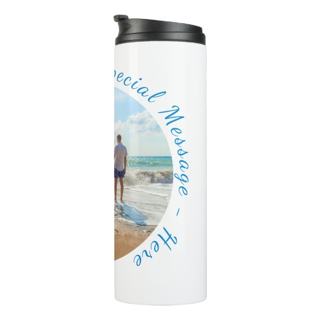 Termo Su Tumbler térmico fotográfico con texto Personali (Rotado hacia la derecha)