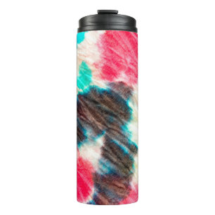 Termo Sucio Artístico Rojo. Patrón Shibori. Cepillo de v