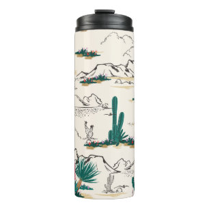 Termo Suculentos de Cactus: Floral de Desierto Vintage.