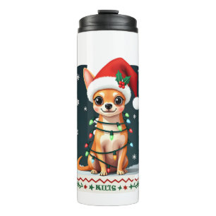 Termo Sudadera fea de Navidad de Chihuahua Santa Amante