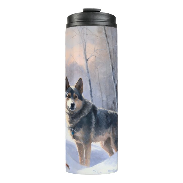 Termo Sueco Vallhund deja que nieve Navidades (Anverso)