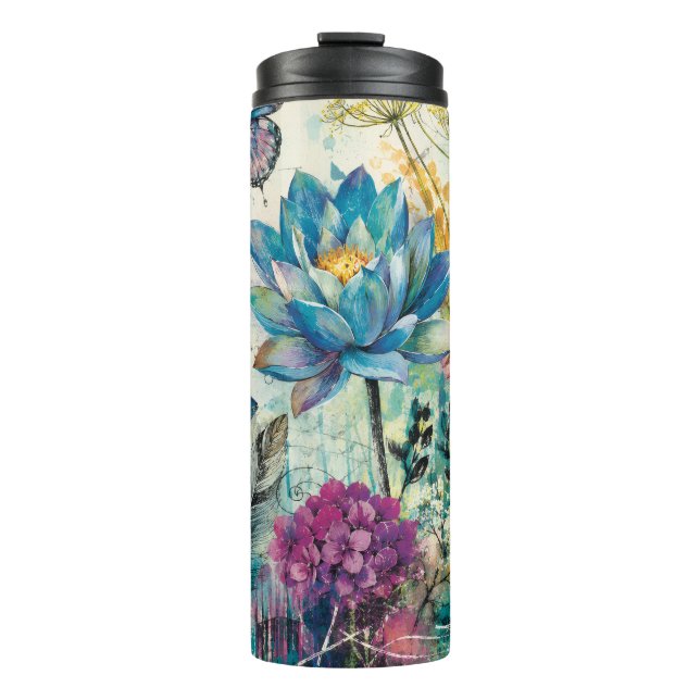 Termo Sueño Acuático Floral Vibrante (Anverso)