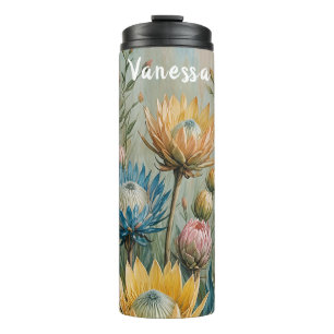 Termo Sueño Pastel Protea: Floral elegante