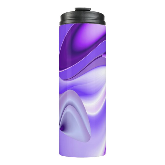 Termo Sueños del arcoiris de flores moradas (Anverso)