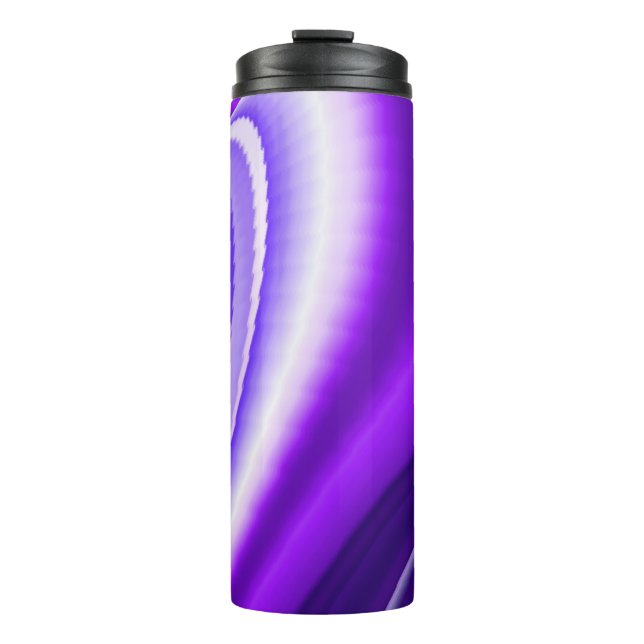 Termo Sueños del arcoiris de flores moradas (Anverso)