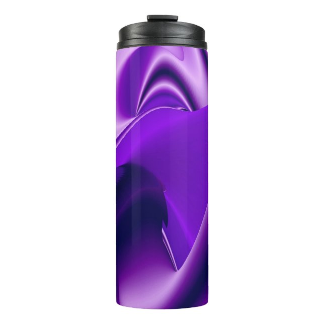 Termo Sueños del arcoiris de flores moradas (Anverso)