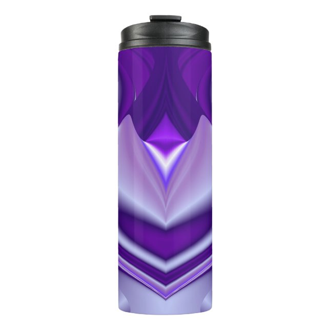 Termo Sueños del arcoiris de flores moradas (Anverso)