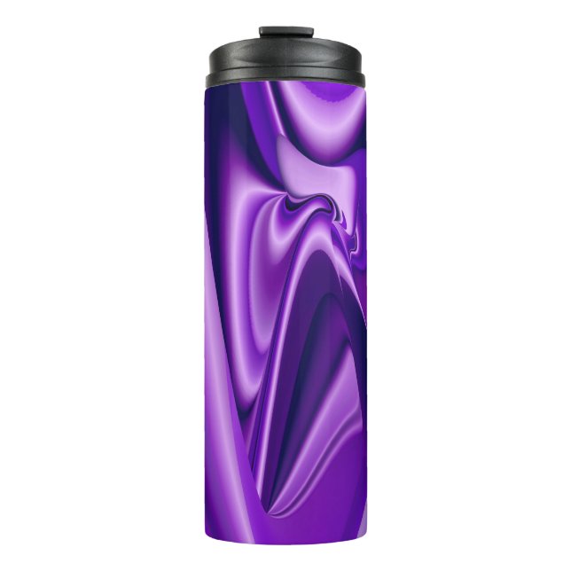 Termo Sueños del arcoiris de flores moradas (Anverso)