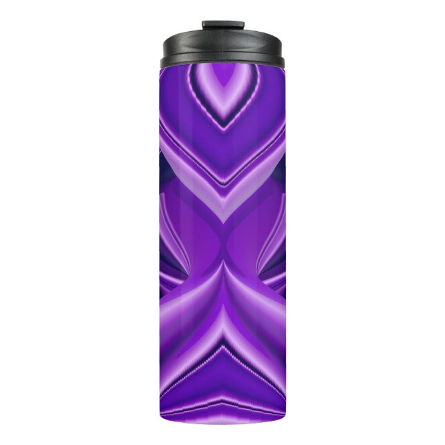 Termo Sueños del arcoiris de flores moradas (Anverso)