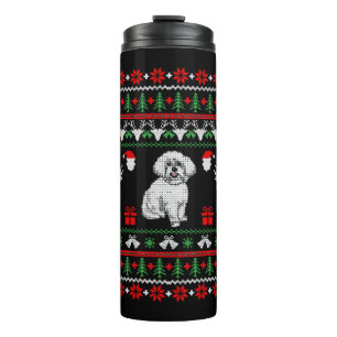 Termo Suéter de los Navidades feos de Bichon Frise