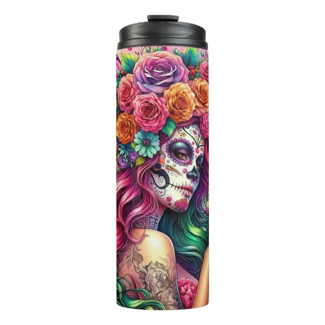 Termo "Sugar Skull Fairy Tumbler Wrap | Día de los Muert (Anverso)