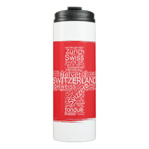 Termo Suiza Bandera Word Cloud Vintage