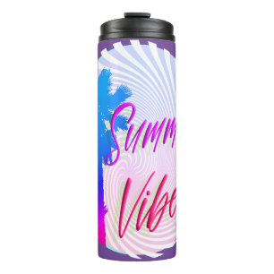 Termo Summer Vibes Neon Palm Tree Beach Lifestyle