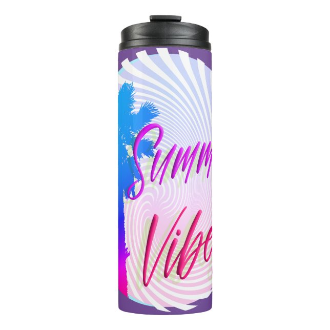 Termo Summer Vibes Neon Palm Tree Beach Lifestyle (Anverso)