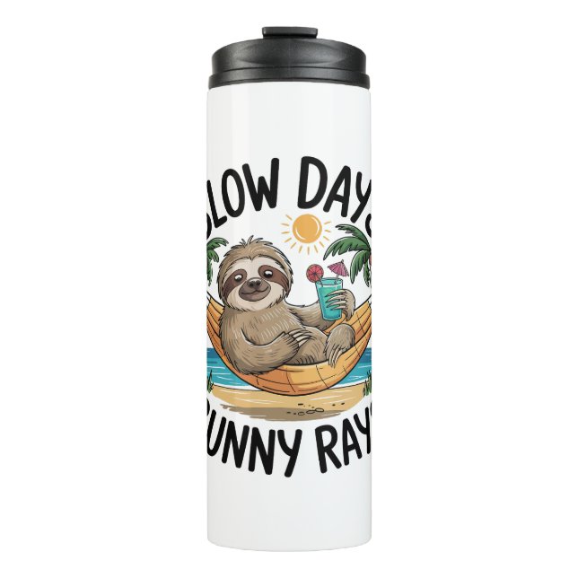 Termo Summer Vibes Sloth Funny Lazy Float (Anverso)
