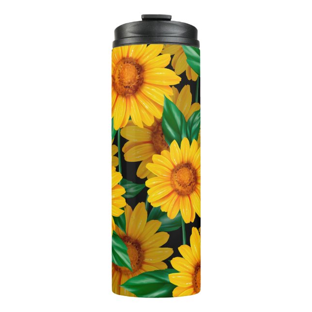 Termo Sunflower seamless pattern. Background with yellow (Anverso)