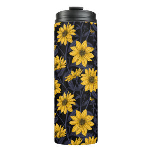 Termo Sunroot, girasol salvaje en amarillo y azul