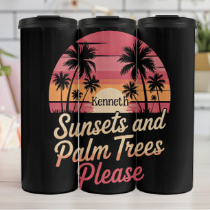 Termo Sunsets y Palmeras Por Favor" - Vibaje Retro Beach