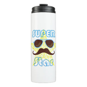 Termo Super Star con gafas de sol y bigote
